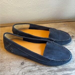 Classic Women's Navy Suede Moccasin Loafers Jack Roger’s Slip On size 9.5